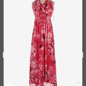 DR Collection Petite Surplice/Crossover Maxi Dress